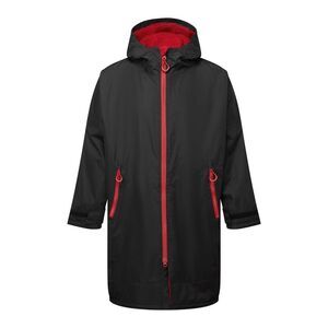 TriDri Unisex Adult Waterproof Changing Robe / Black/Red